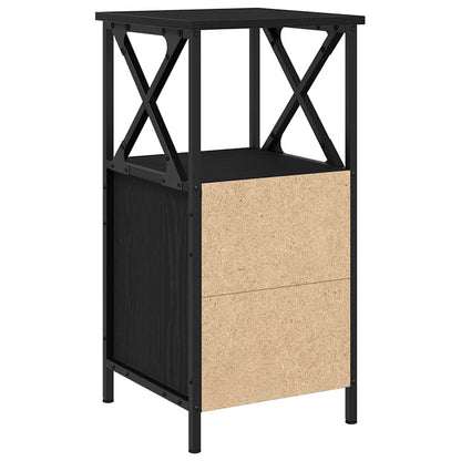 Nachttisch 2 stk. Schwarz Eichen-Optik 34 x 35,5 x 70 cm