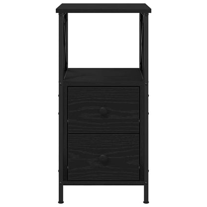Nachttisch 2 stk. Schwarz Eichen-Optik 34 x 35,5 x 70 cm
