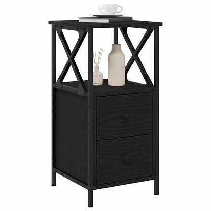 Nachttisch 2 stk. Schwarz Eichen-Optik 34 x 35,5 x 70 cm