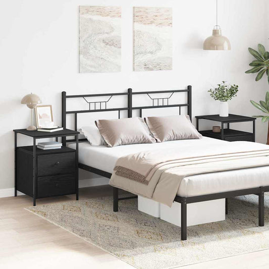 Nachttisch mit Schubladen 2 pcs Schwarze Eiche 44 x 45 x 60 cm