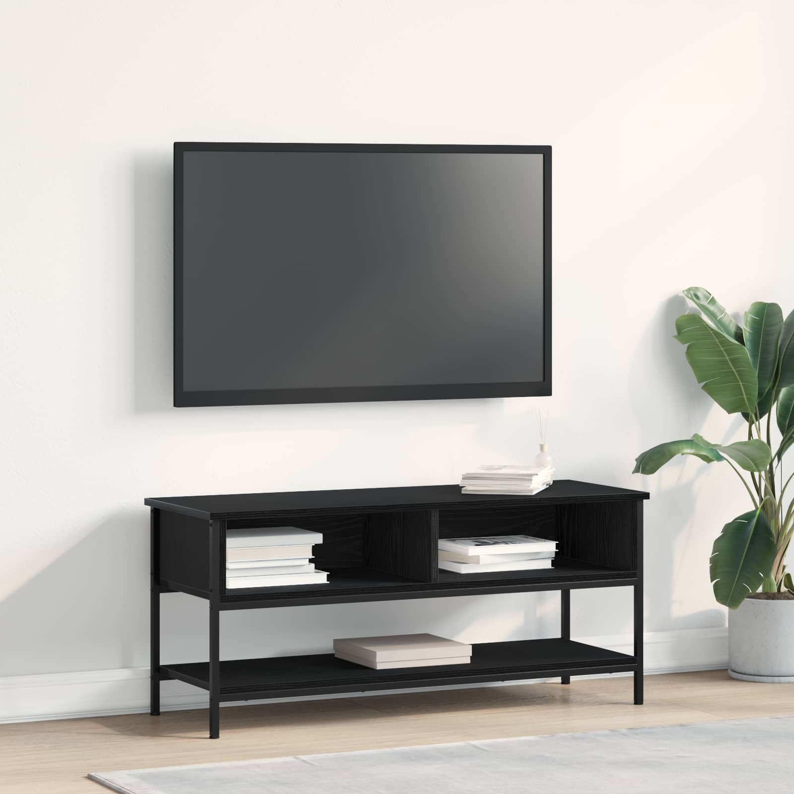 TV-Schrankset 100 x 35 x 45 cm Schwarz Eichen-Optik
