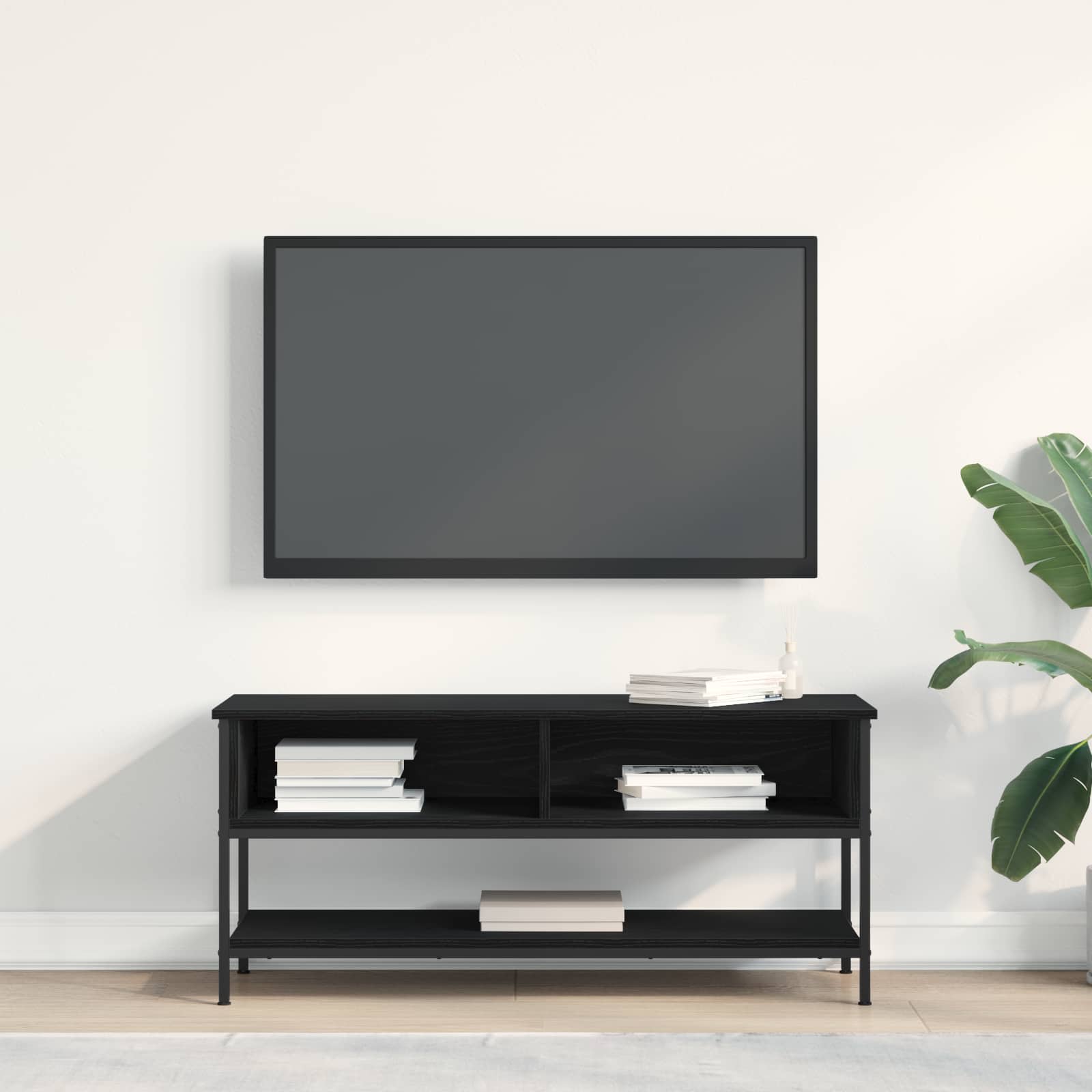 TV-Schrankset 100 x 35 x 45 cm Schwarz Eichen-Optik