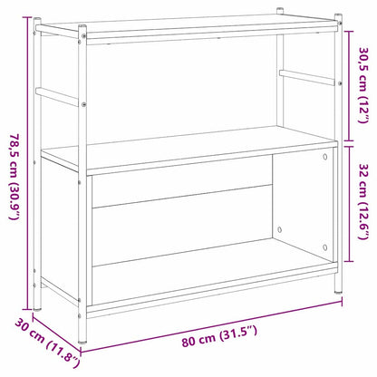 Bücherregal 80 x 30 x 78,5 cm Holzwerkstoff Räuchereiche
