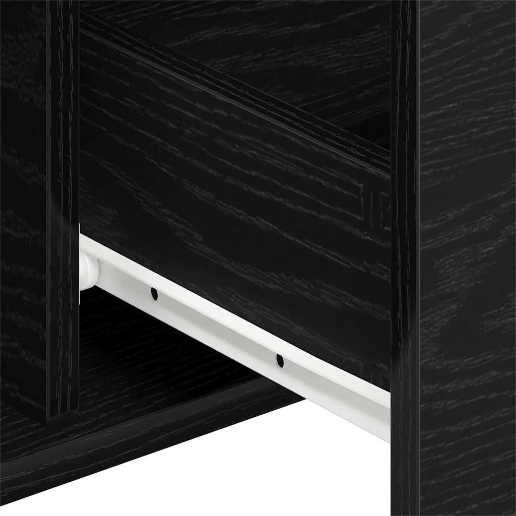 Sideboard Schwarz Eichen-Optik 101,5 x 35 x 70 cm Holzwerkstoff