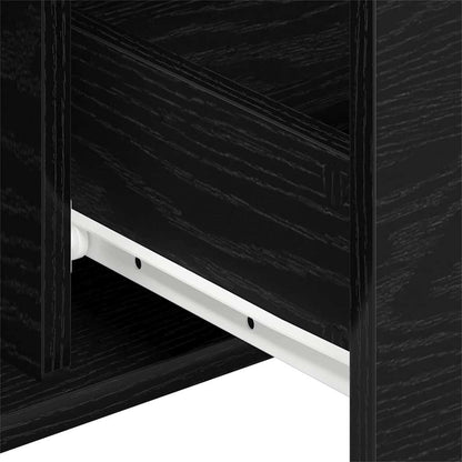 Sideboard Schwarz Eichen-Optik 101,5 x 35 x 70 cm Holzwerkstoff