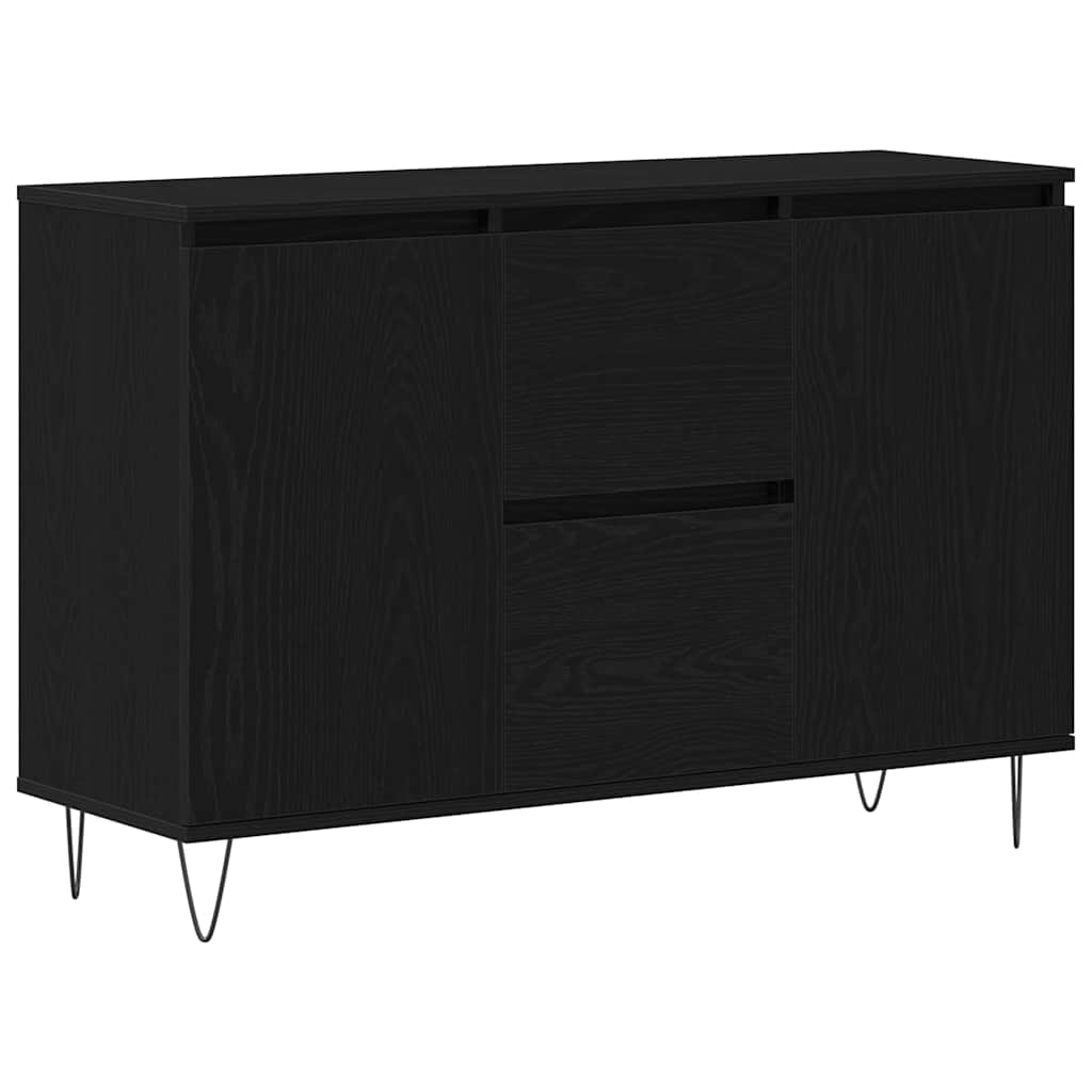 Sideboard Schwarz Eichen-Optik 101,5 x 35 x 70 cm Holzwerkstoff