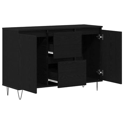 Sideboard Schwarz Eichen-Optik 101,5 x 35 x 70 cm Holzwerkstoff