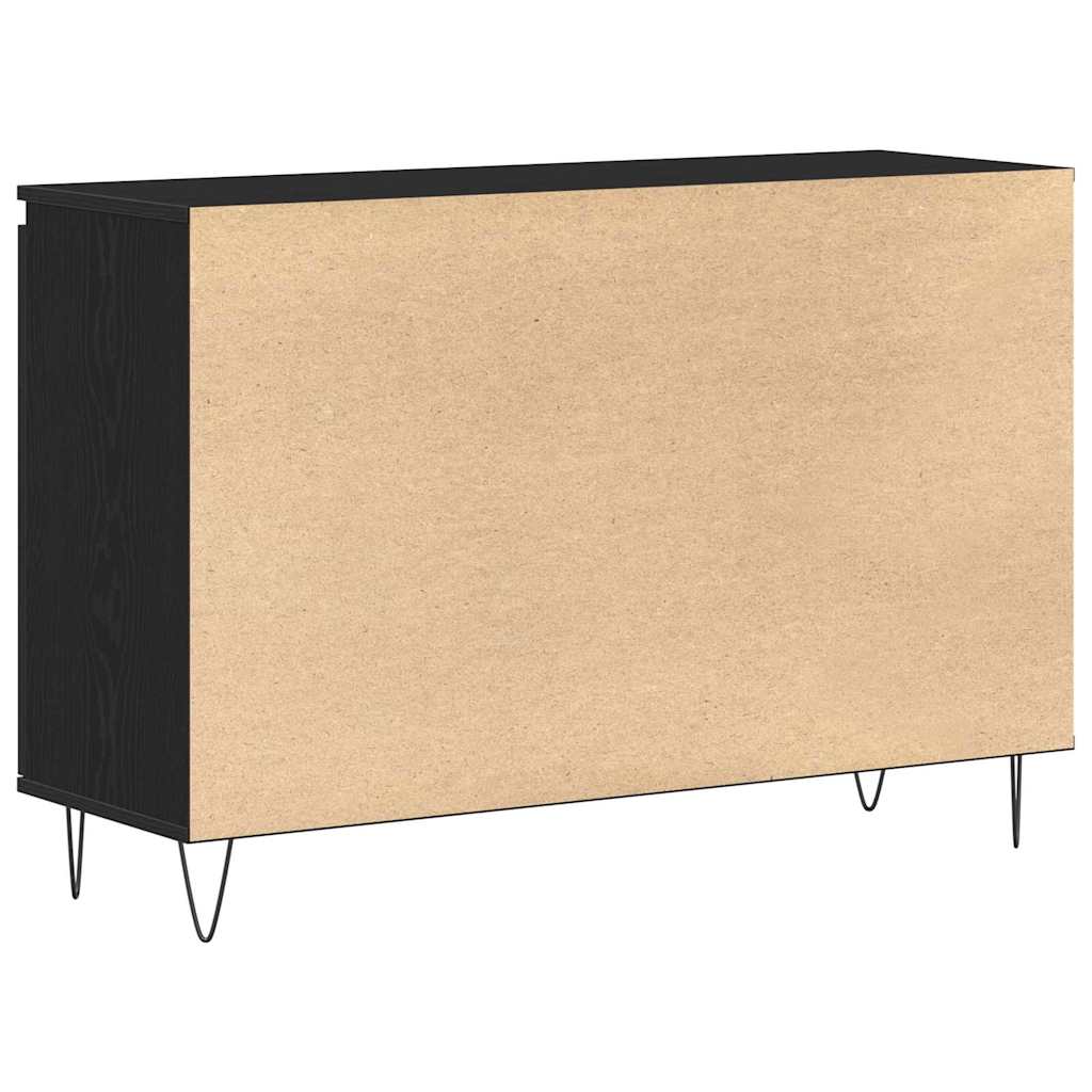 Sideboard Schwarz Eichen-Optik 101,5 x 35 x 70 cm Holzwerkstoff