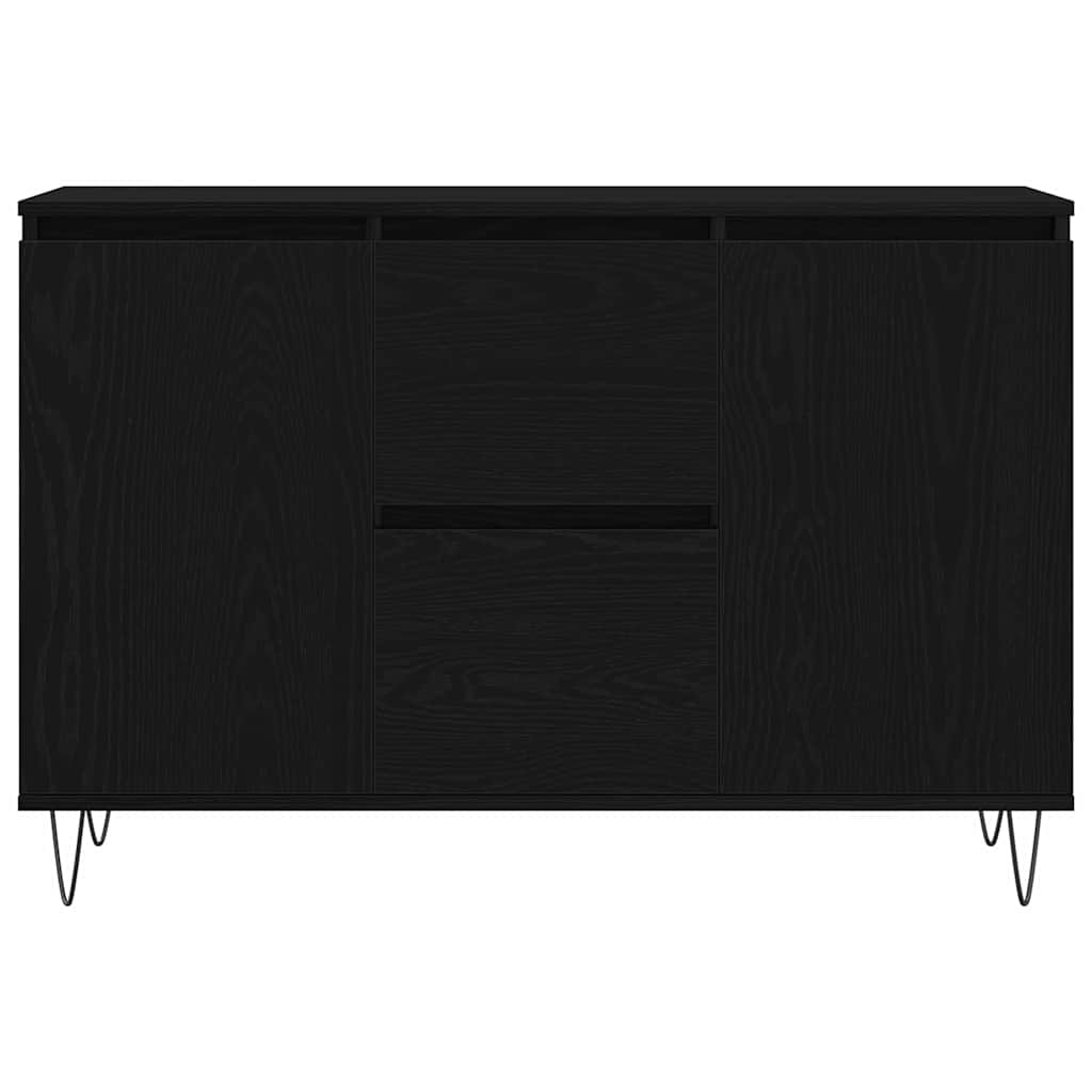 Sideboard Schwarz Eichen-Optik 101,5 x 35 x 70 cm Holzwerkstoff