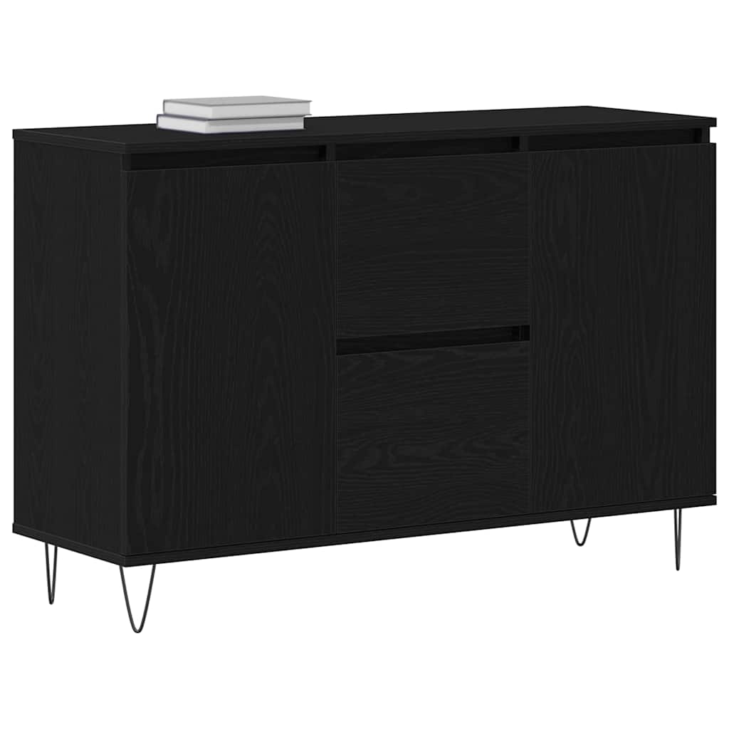 Sideboard Schwarz Eichen-Optik 101,5 x 35 x 70 cm Holzwerkstoff