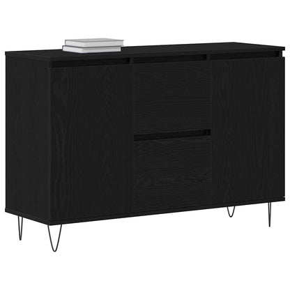 Sideboard Schwarz Eichen-Optik 101,5 x 35 x 70 cm Holzwerkstoff