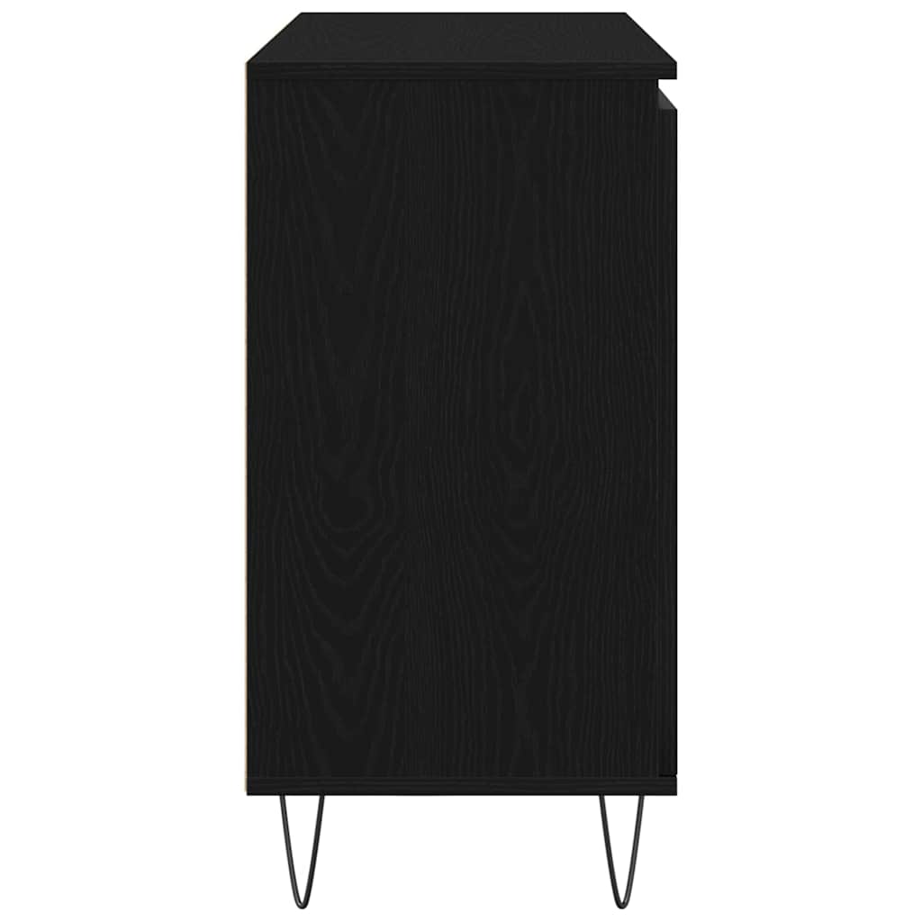 Sideboard Schwarz Eichen-Optik 101,5 x 35 x 70 cm Holzwerkstoff