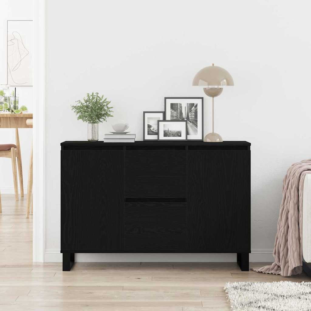 Sideboard Schwarz Eichen-Optik 101,5 x 35 x 70 cm Holzwerkstoff