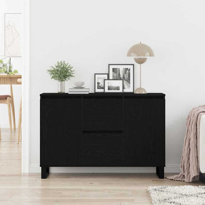 Sideboard Schwarz Eichen-Optik 101,5 x 35 x 70 cm Holzwerkstoff