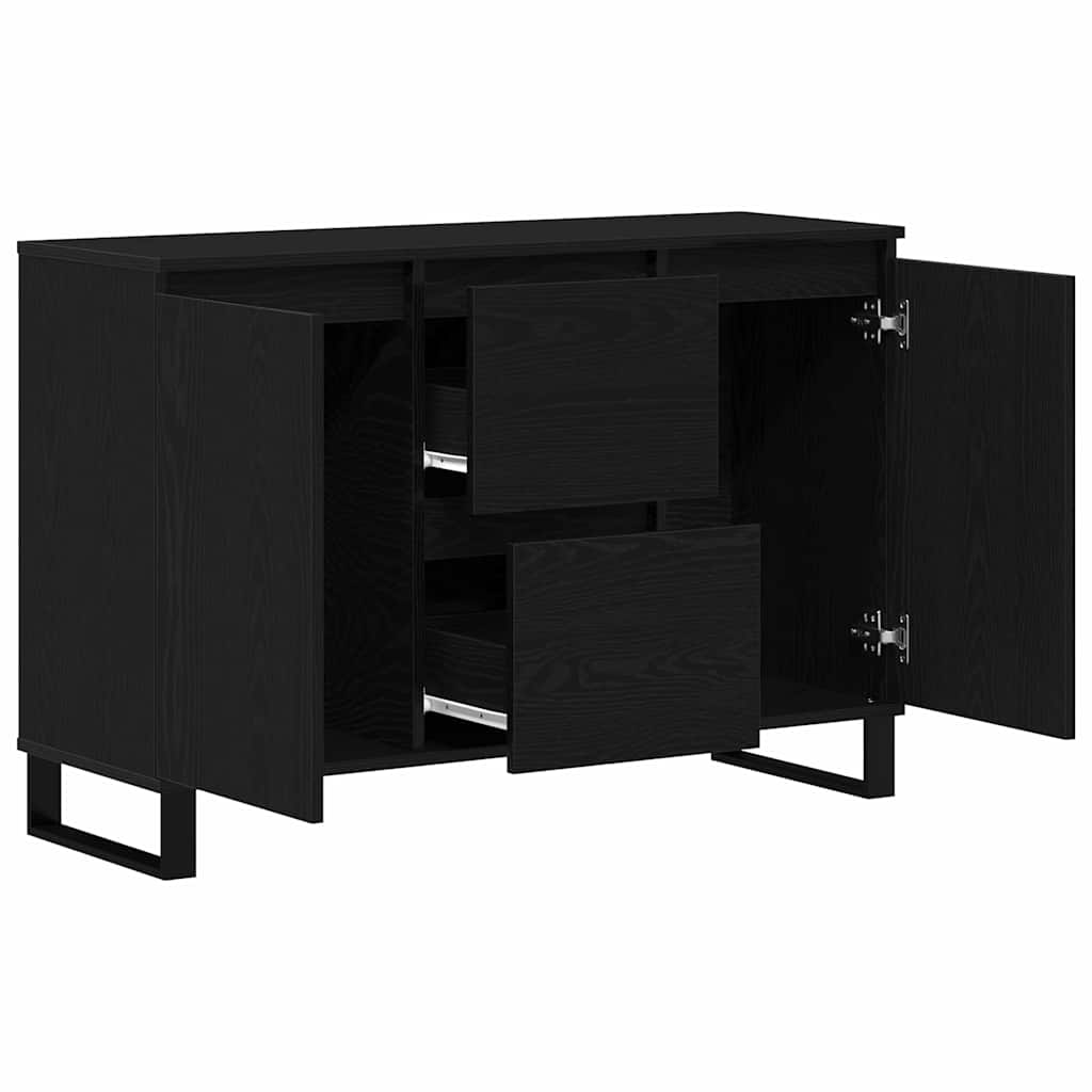 Sideboard Schwarz Eichen-Optik 101,5 x 35 x 70 cm Holzwerkstoff