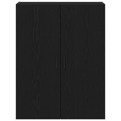 Wandmontierter Schrank Schwarz Eichen-Optik 69,5 x 34 x 90 cm