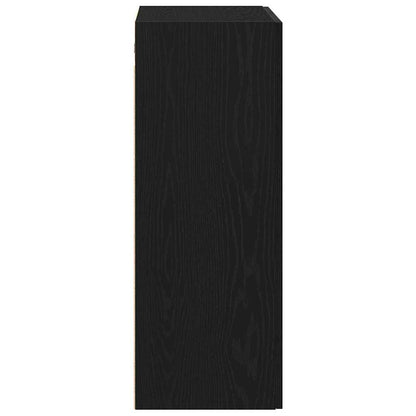 Wandmontierter Schrank Schwarz Eichen-Optik 69,5 x 34 x 90 cm