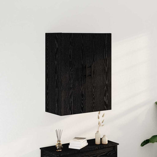Wandmontierter Schrank Schwarz Eichen-Optik 69.5 x 34 x 90 cm