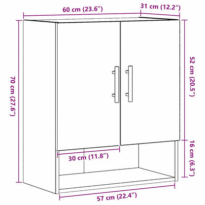 Wandmontierter Schrank 60 x 31 x 70 cm Holzwerkstoff