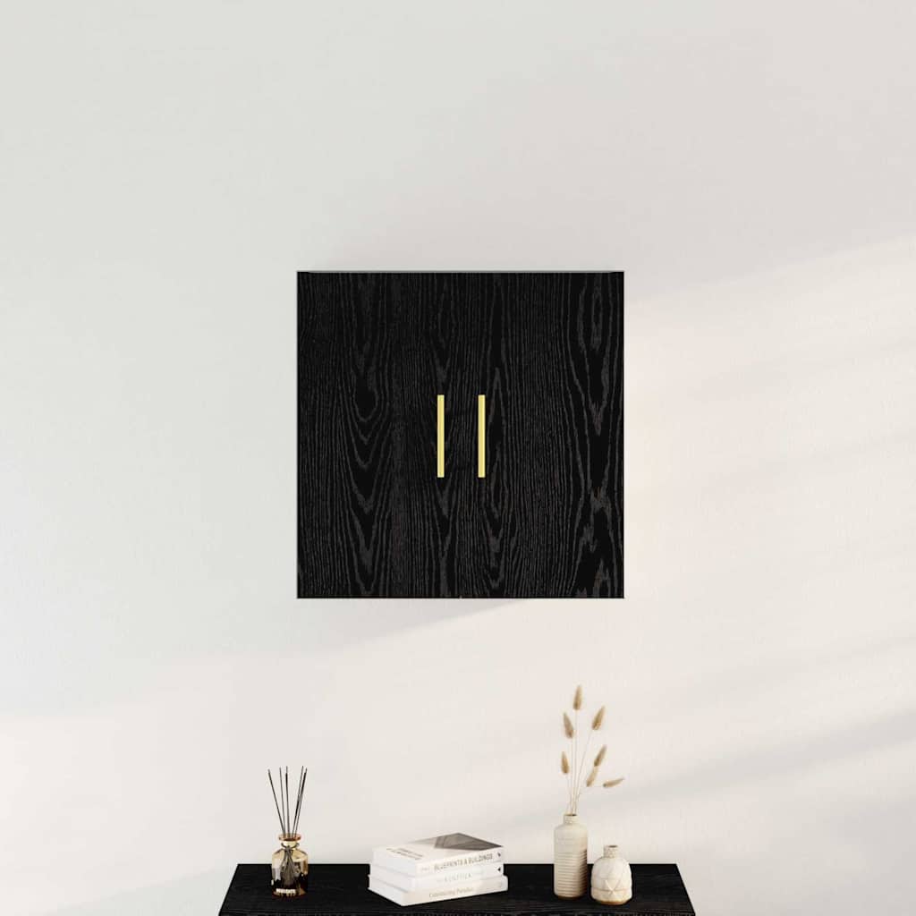 Wandschrank Schwarz Eichen-Optik 60 x 31 x 70 cm Holzwerkstoff