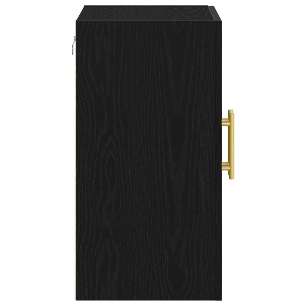 Wandschrank Schwarz Eichen-Optik 60 x 31 x 70 cm Holzwerkstoff