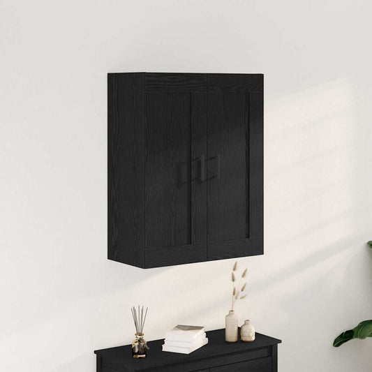 Wandmontierter Schrank Schwarz Eichen-Optik 69.5 x 34 x 90 cm