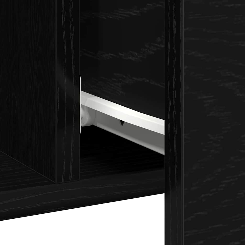 Sideboard Schwarz Eichen-Optik 100 x 36 x 60 cm Holzwerkstoff