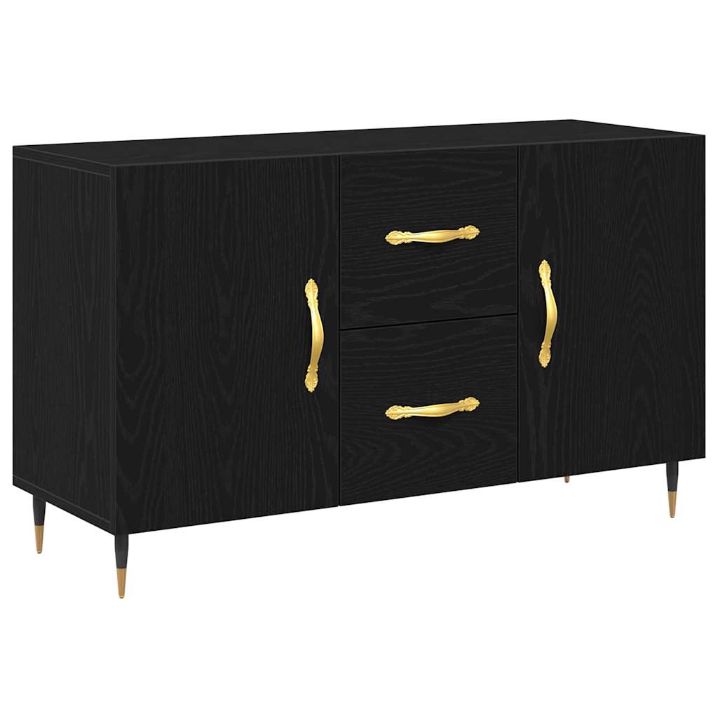 Sideboard Schwarz Eichen-Optik 100 x 36 x 60 cm Holzwerkstoff