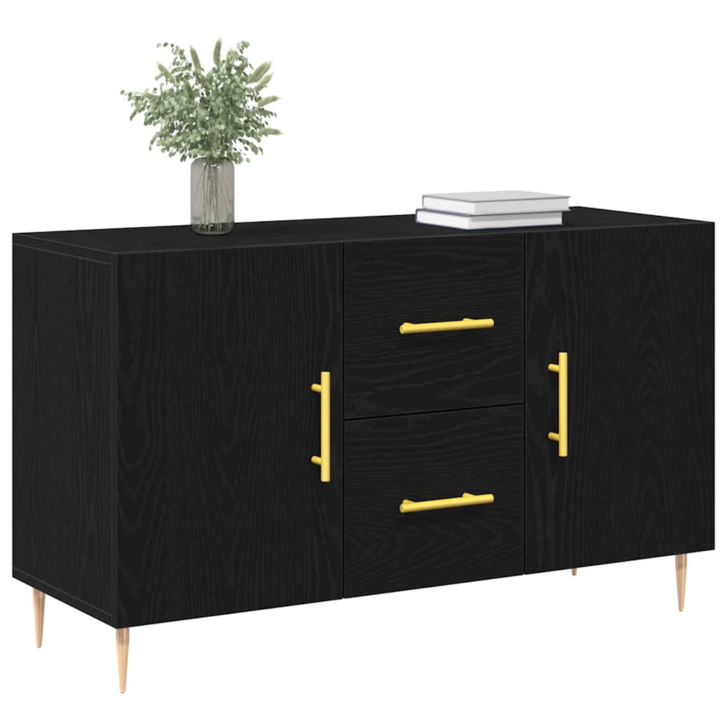 Sideboard Schwarz Eichen-Optik 100 x 36 x 60 cm Holzwerkstoff