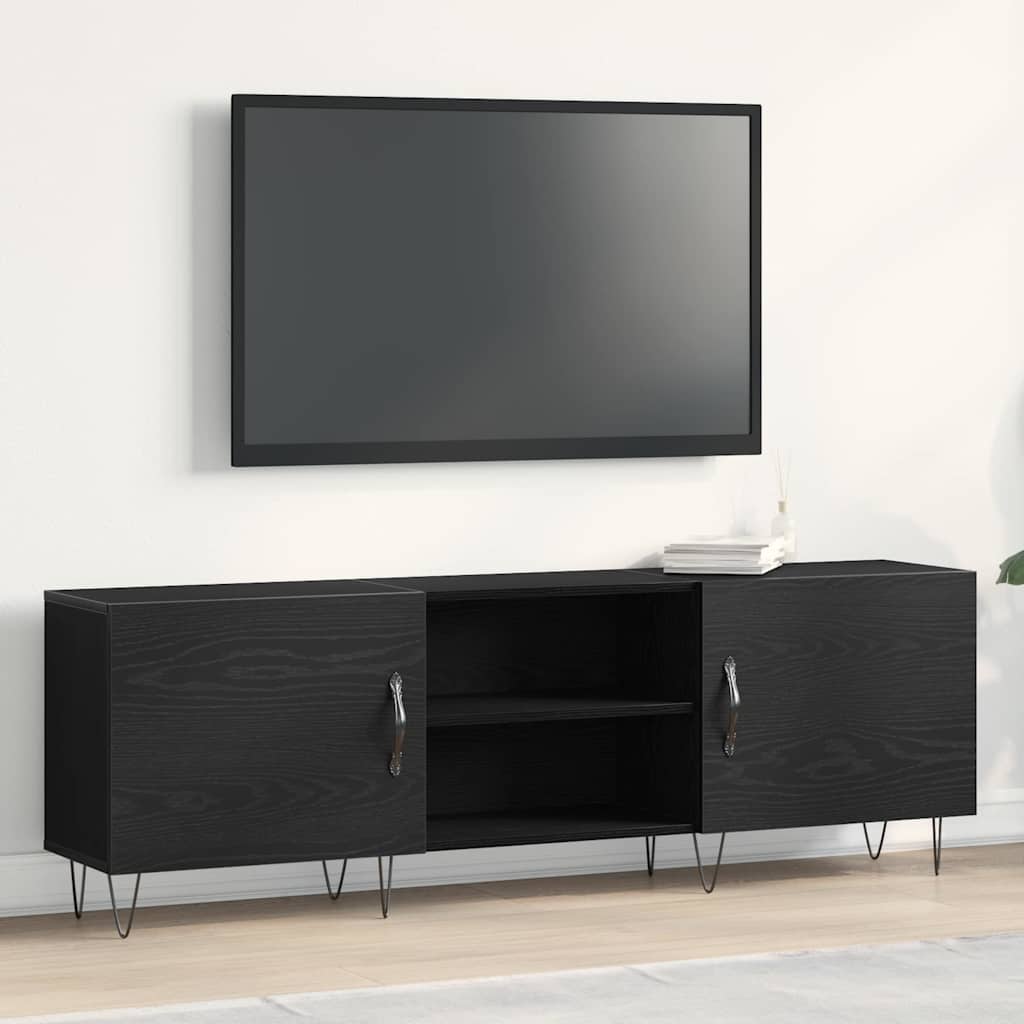 TV-Schrankset 150 x 30 x 50 cm Schwarz Eichen-Optik