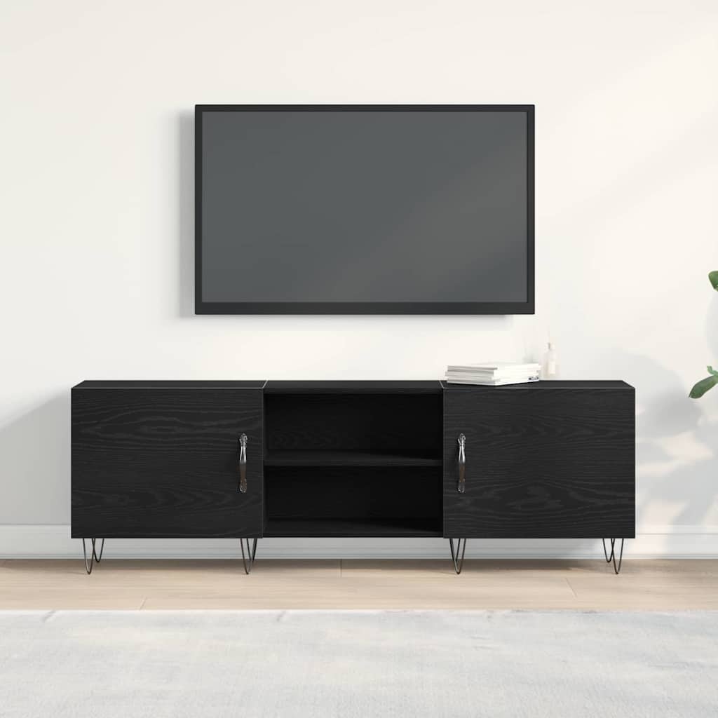 TV-Schränk Schwarz Eichen-Optik 150 x 30 x 50 cm Holzwerkstoff