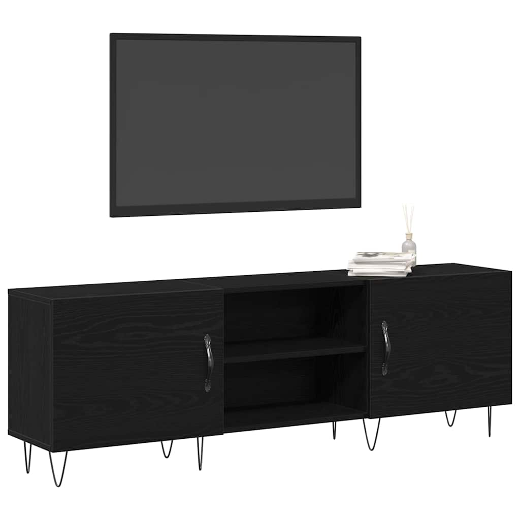 TV-Schränk Schwarz Eichen-Optik 150 x 30 x 50 cm Holzwerkstoff