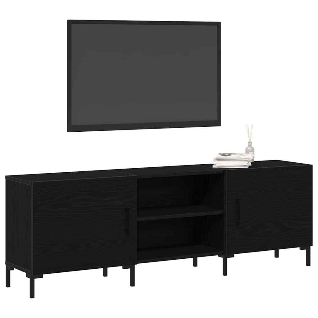 TV-Schränk Schwarz Eichen-Optik 150 x 30 x 50 cm Holzwerkstoff