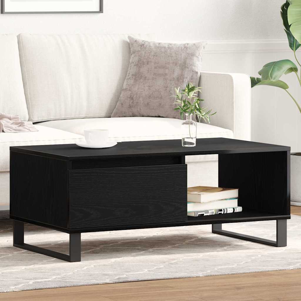 Couchtisch Schwarz Eichen-Optik 90 x 50 x 36,5 cm Holzwerkstoff