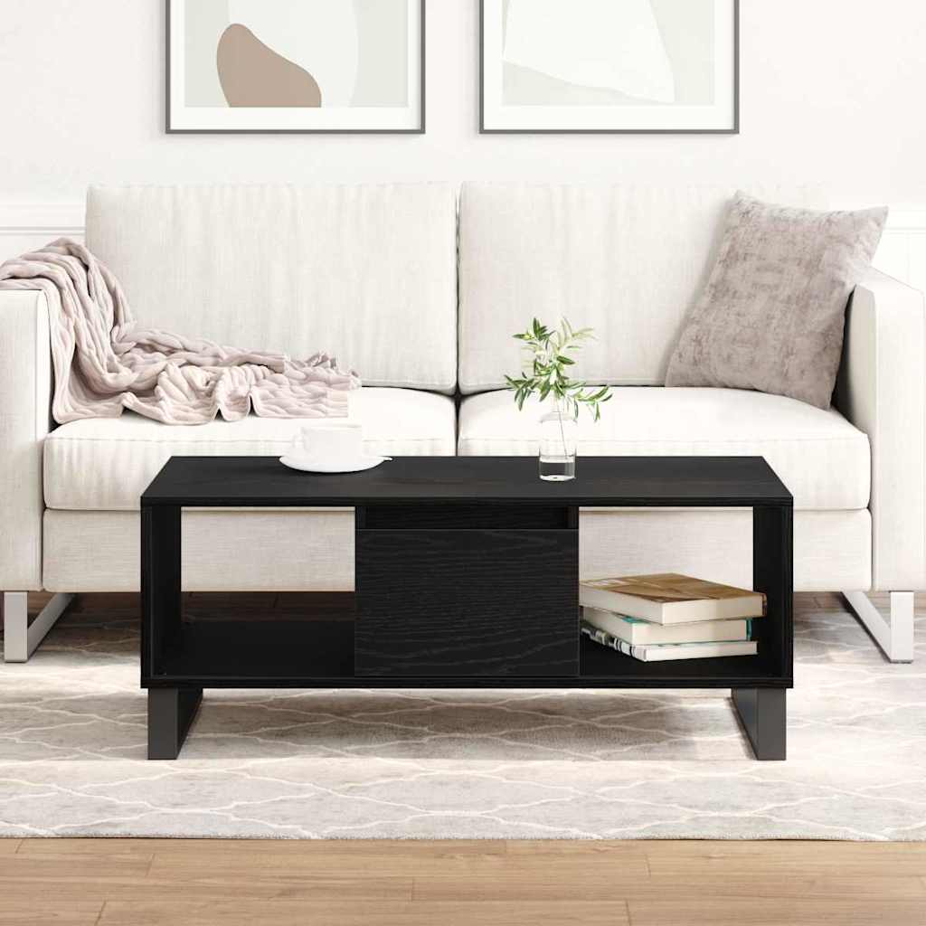 Couchtisch Schwarz Eichen-Optik 90 x 50 x 36,5 cm Holzwerkstoff