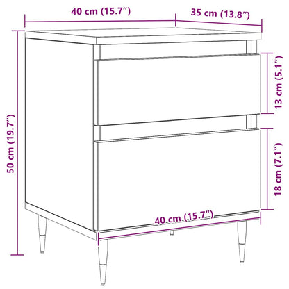 Nachttisch Schwarz Eichen-Optik 40 x 35 x 50 cm Holzwerkstoff