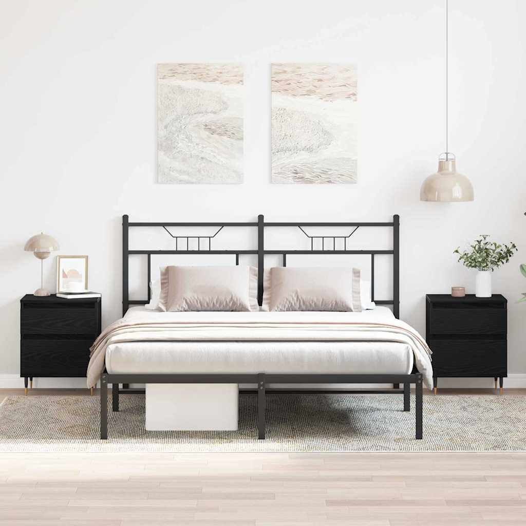 Nachttisch 2 pcs Schwarze Eiche 40 x 35 x 50 cm Holzwerkstoff