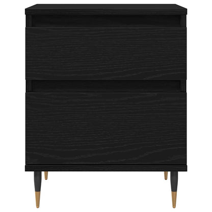 Nachttisch 2 stk. Schwarz Eichen-Optik 40 x 35 x 50 cm