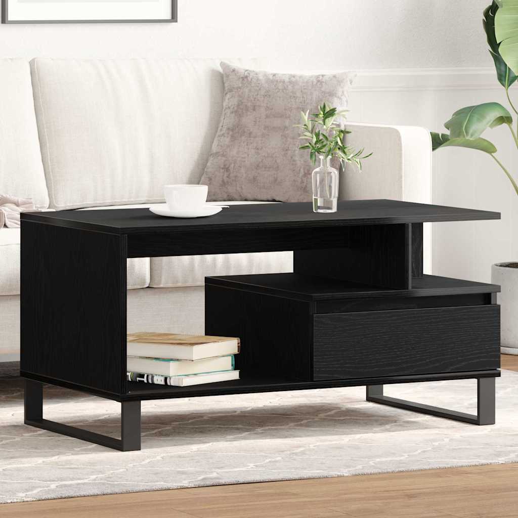 Couchtisch Schwarz Eichen-Optik 90 x 49 x 45 cm Holzwerkstoff