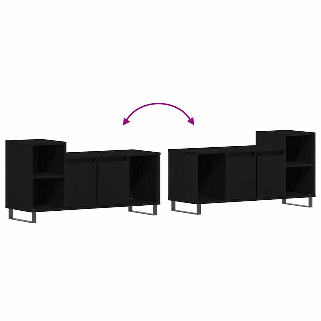 TV-Schrankset 100 x 35 x 55 cm Schwarz Eichen-Optik