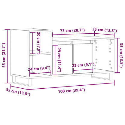 TV-Schrankset 100 x 35 x 55 cm Schwarz Eichen-Optik