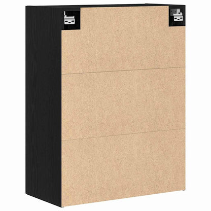 Wandmontierter Schrank Schwarz Eichen-Optik 69,5 x 34 x 180 cm