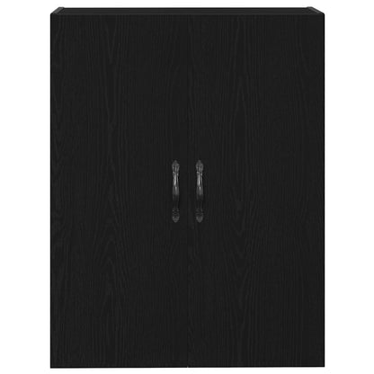 Wandmontierter Schrank Schwarz Eichen-Optik 69,5 x 34 x 180 cm