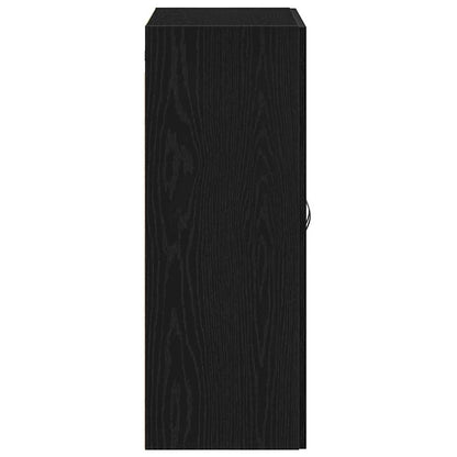 Wandmontierter Schrank Schwarz Eichen-Optik 69,5 x 34 x 180 cm