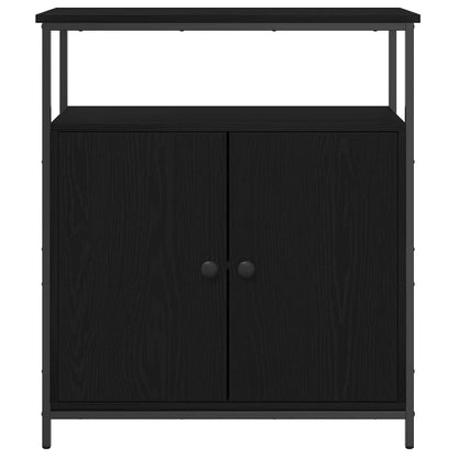 Sideboard Schwarz Eichen-Optik 70 x 30 x 80 cm Holzwerkstoff