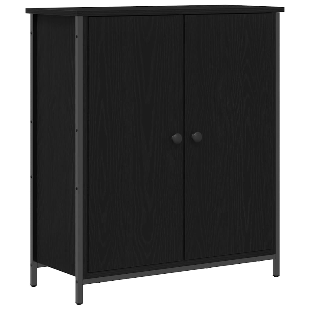 Sideboard Schwarz Eichen-Optik 70 x 30 x 80 cm Holzwerkstoff