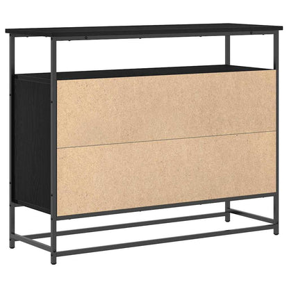Sideboard Schwarz Eichen-Optik 100 x 35 x 80 cm Holzwerkstoff