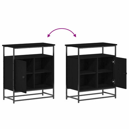 Sideboard Schwarz Eichen-Optik 69 x 35 x 80 cm Holzwerkstoff