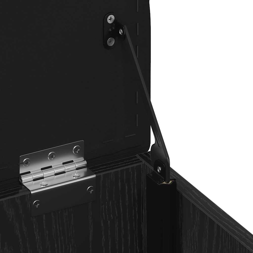 Sitzbank mit Stauraum Schwarz Eichen-Optik 42 x 42 x 45 cm