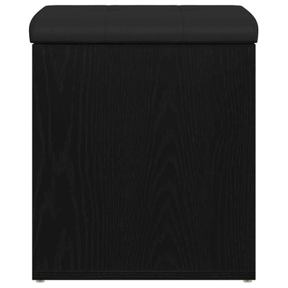 Sitzbank mit Stauraum Schwarz Eichen-Optik 42 x 42 x 45 cm